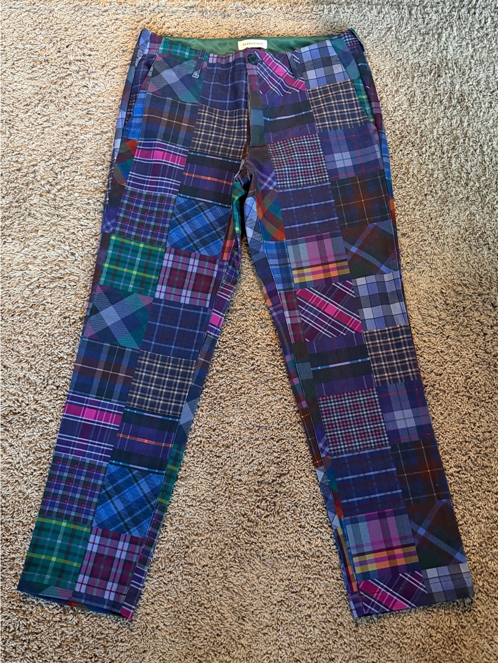 Teddy Fresh Plaid Patchwork Pants